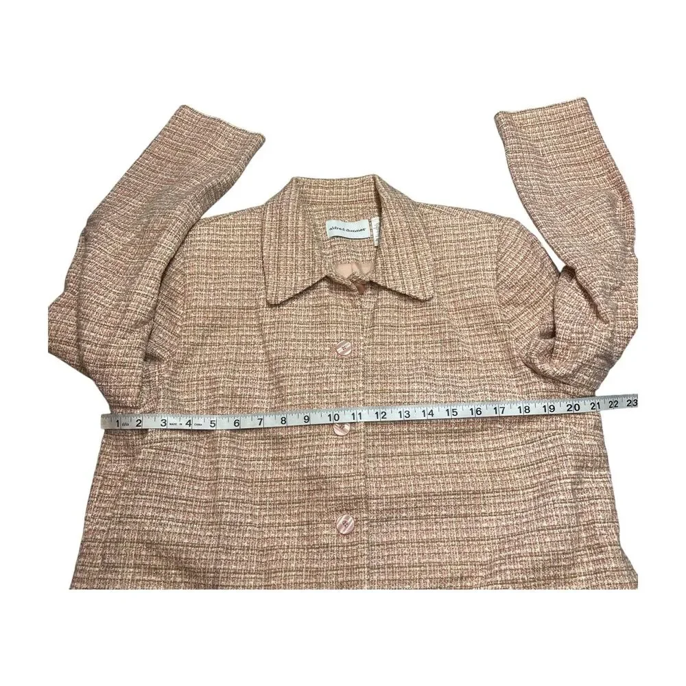 Alfred Dunner Blazer Jacket Women's 14 Pink Acrylic Lined Collared Button Front - Picture 5 of 7
